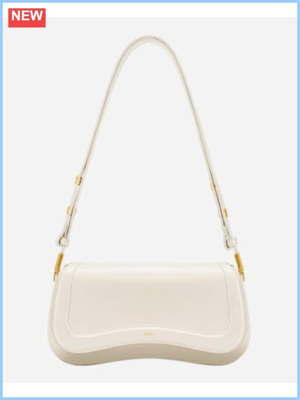 Vegan Leather Shoulder Bag Magnetic Snap Closure Adjustable Strap